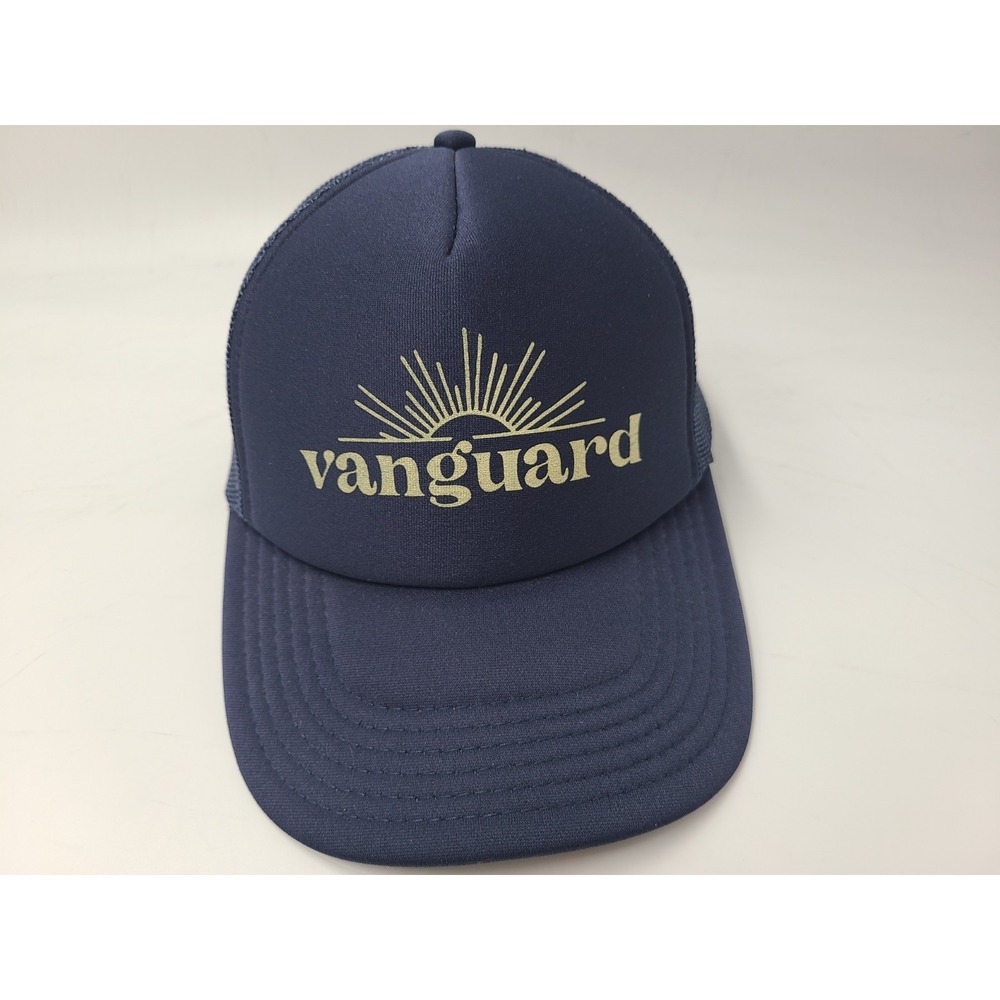Vanguard Otto Mesh Trucker Snapback Hat Cap Polyester Sunset Logo Men Women Blue